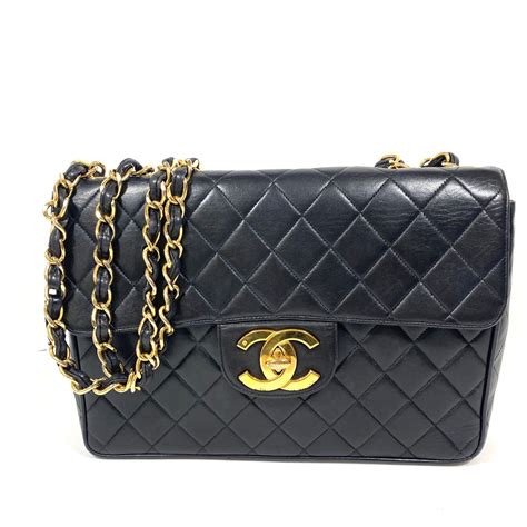 black and gold chanel bag|black chanel jumbo flap bag.